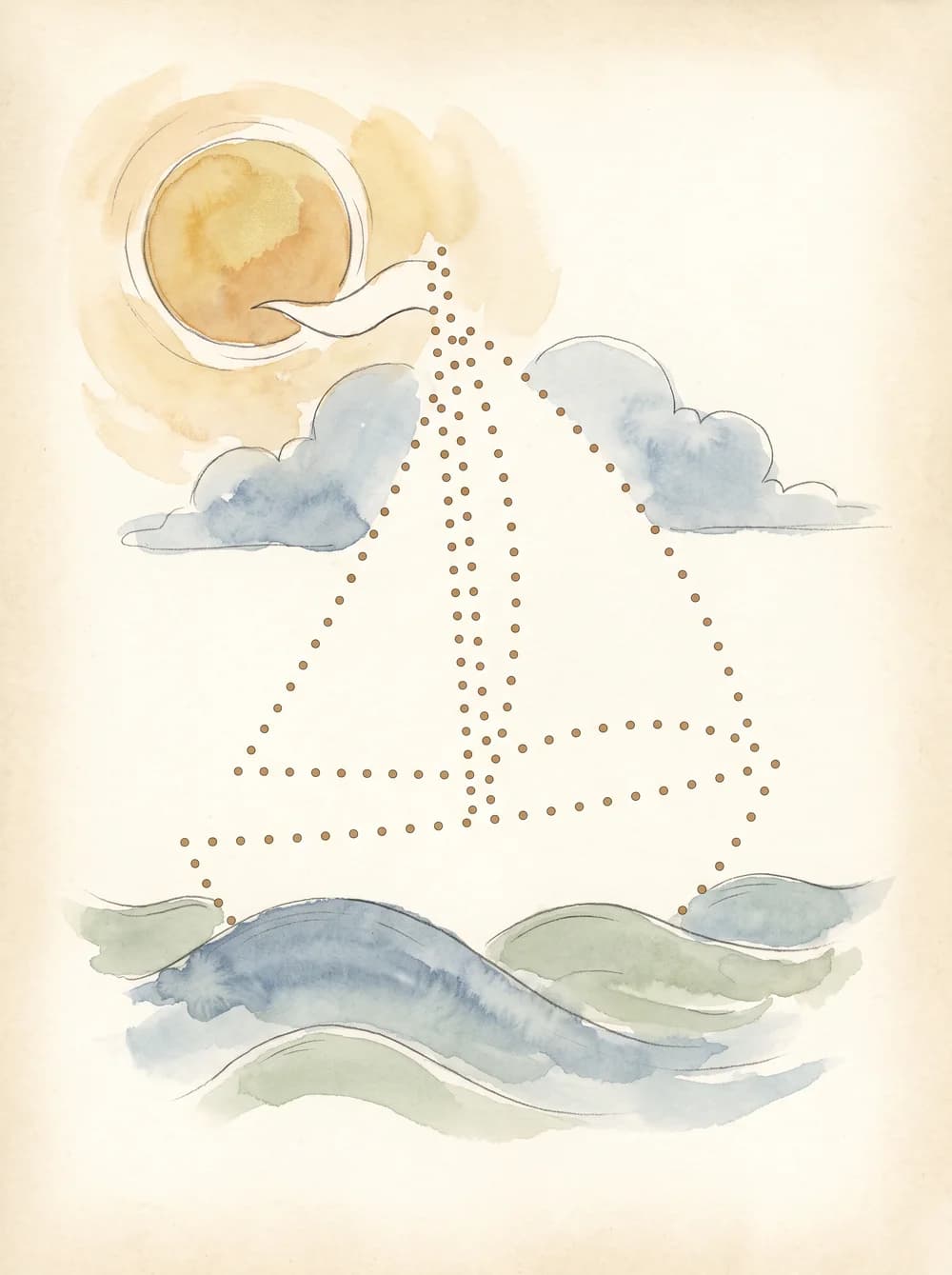 A dot-to-dot page revealing a sailing boat