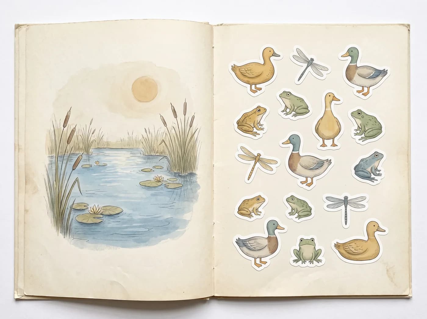Sticker Book Illustration in Watercolour