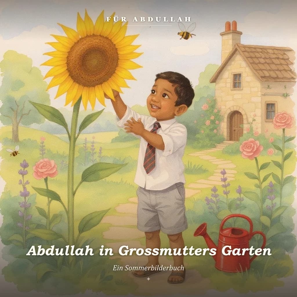 Abdullah in Grossmutters Garten — Beispiel-Cover, Kundenauftrag