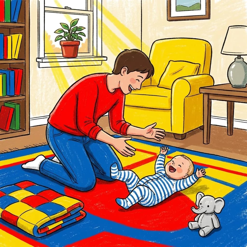 The same nursery scene illustrated in the Bold & Playful style