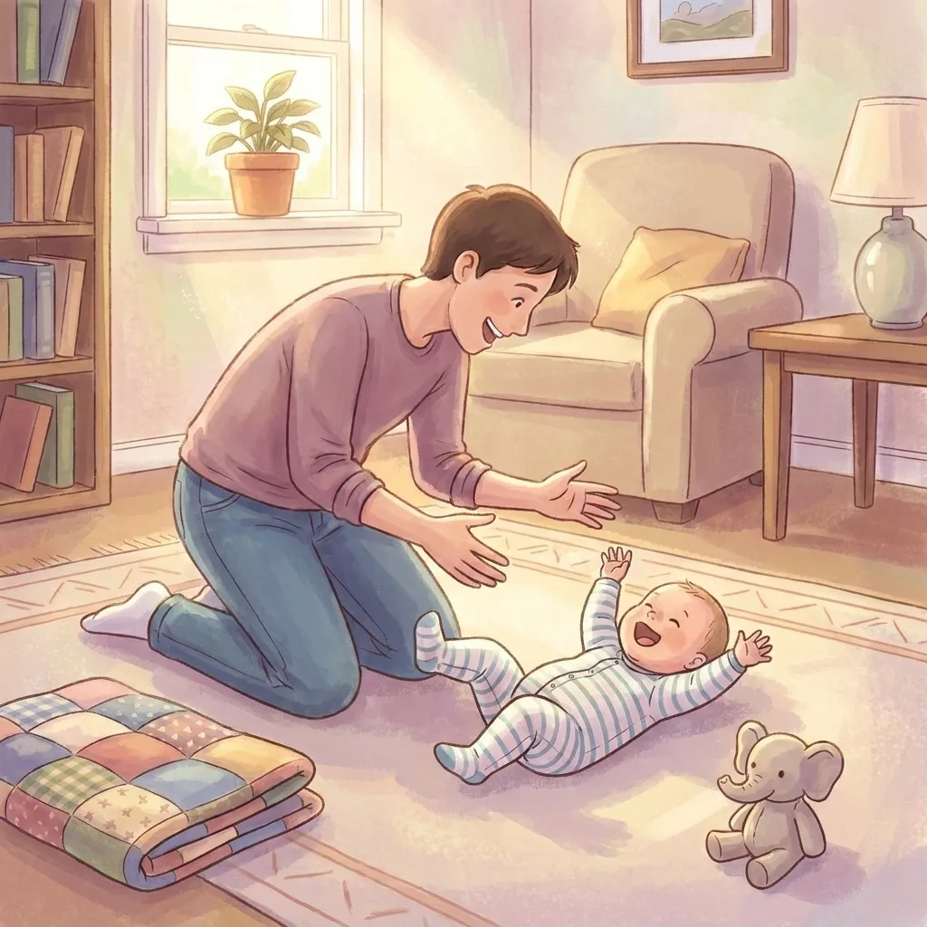 The same nursery scene illustrated in the Soft Pastel Storybook style