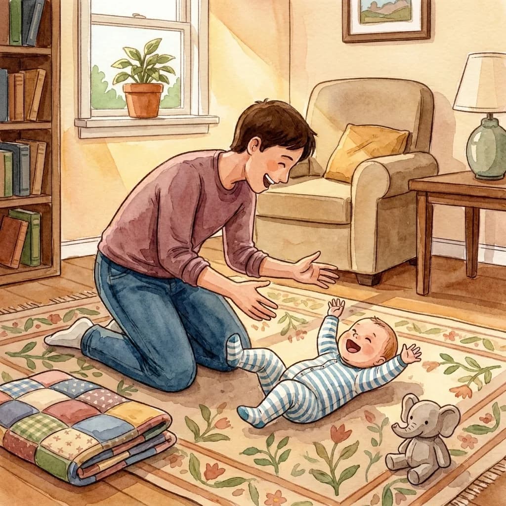 The same nursery scene illustrated in the Watercolor Illustration style