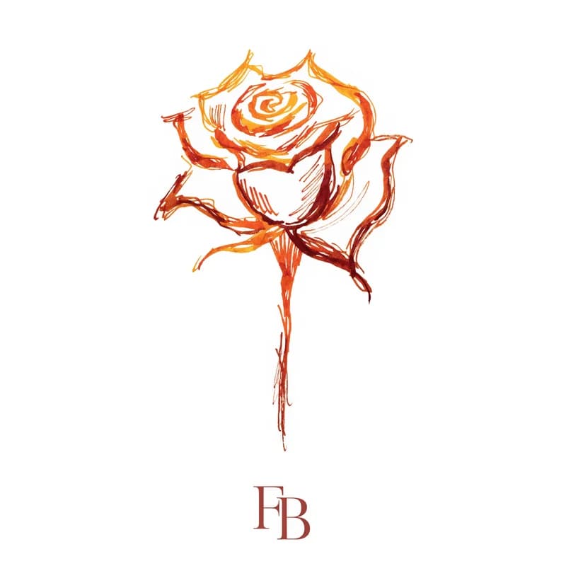 Minimalist wedding card with single bloom illustration