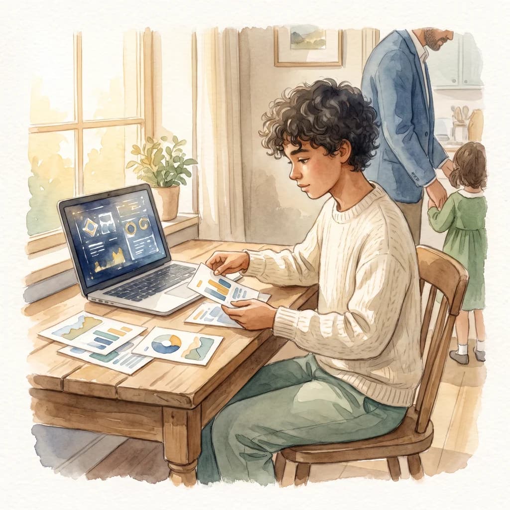 A founder preparing a pitch deck