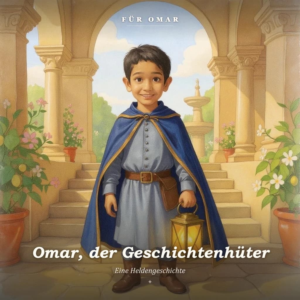 «Omar, der Geschichtenhüter» — Beispiel-Cover aus einer Kundenarbeit
