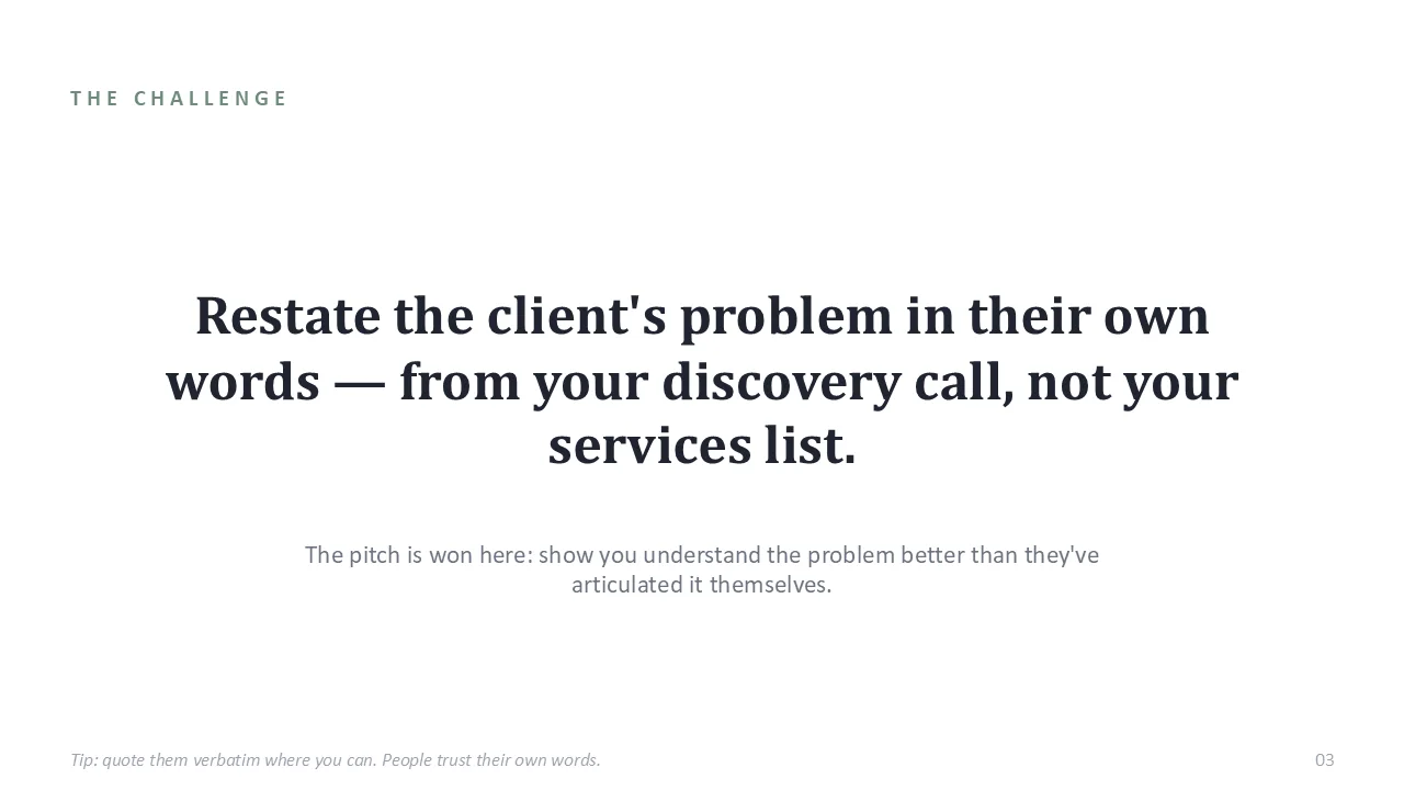 Consulting & agency pitch deck template — sample slide 2
