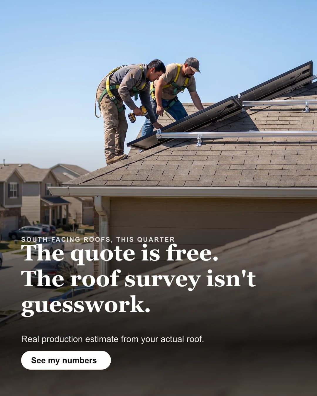 Sample Meta ad for solar installers — generated sample, not a client campaign